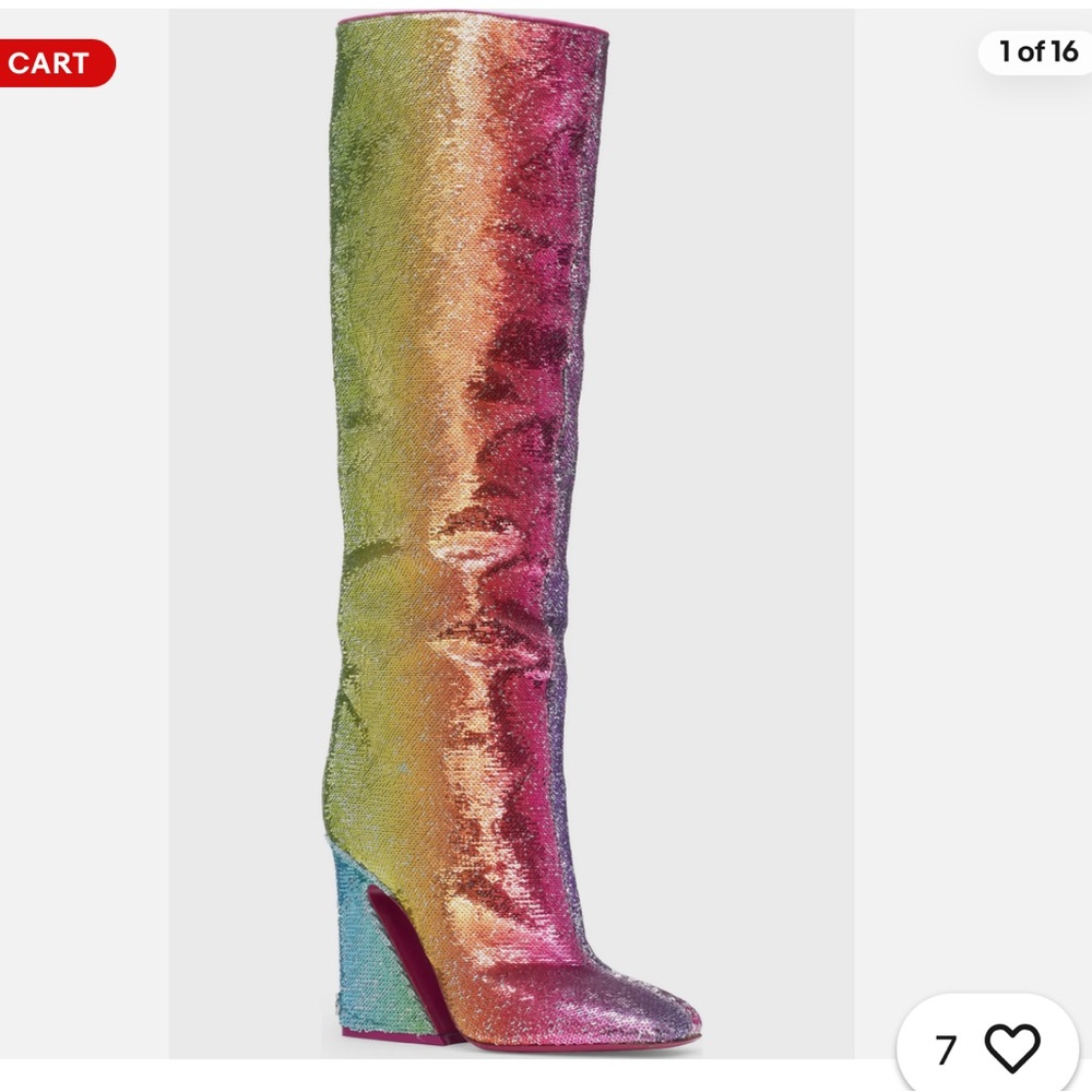 Dolce & Gabbana rainbow Sequin high tall boot